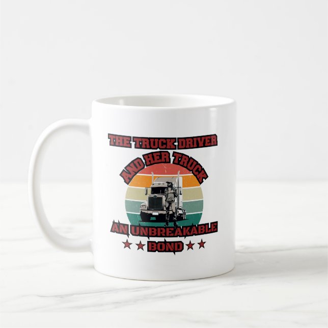 Mug Trucker féminin Forte route Bond Fierté Conception (Gauche)