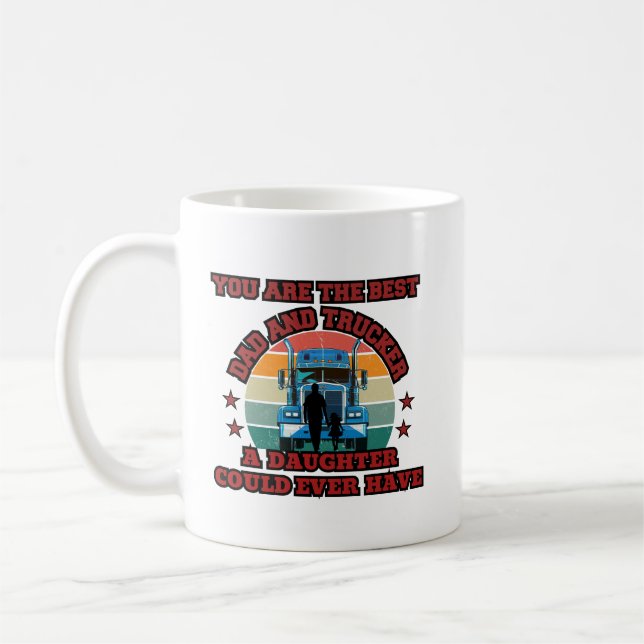 Mug Trucker Père Fille Bond Road Famille Amour (Gauche)