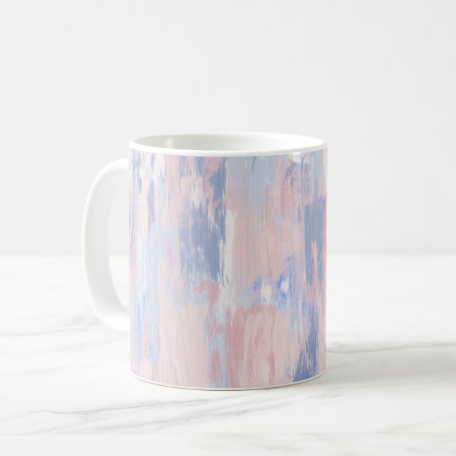 Mug Trucs de peinture bleu et blanc Abstraits (Devant gauche)