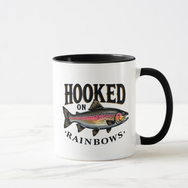 Mug Truite Arc-en-Ciel Pêche Attrapée (Droite)
