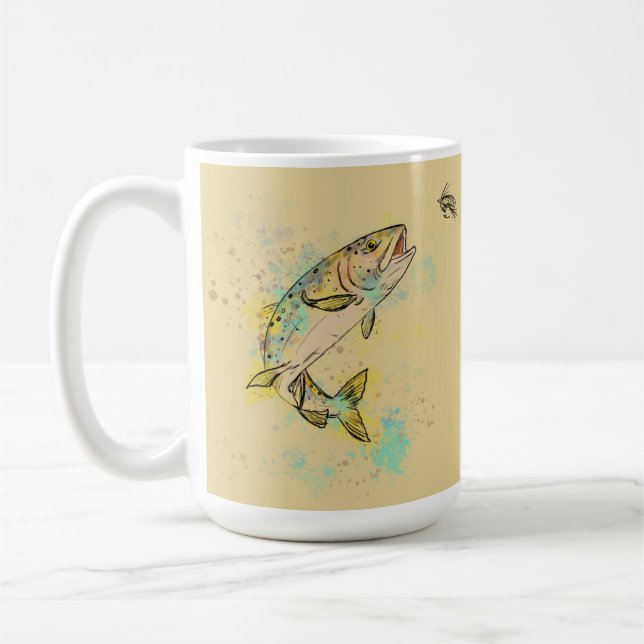 Mug Truite arc-en-ciel personnalisée 15oz. Musique en  (Gauche)