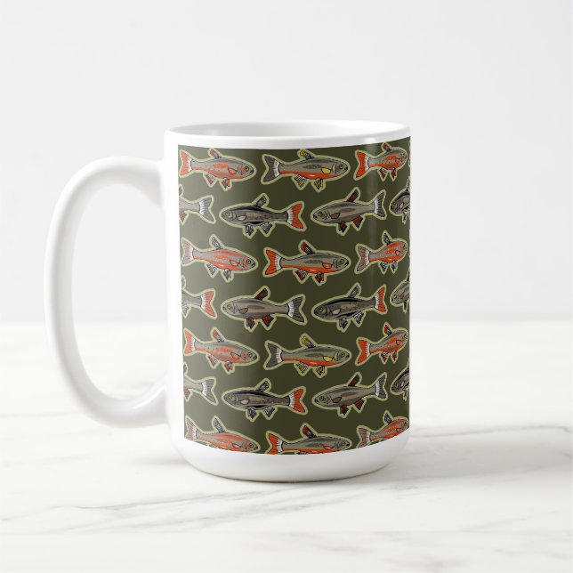 Mug Truite de pêche Orange, Gris, Vert - NH Fish (Gauche)