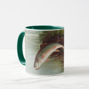 Mug Truite de ruisseau Leaping par S.A. Kilbourne Pois