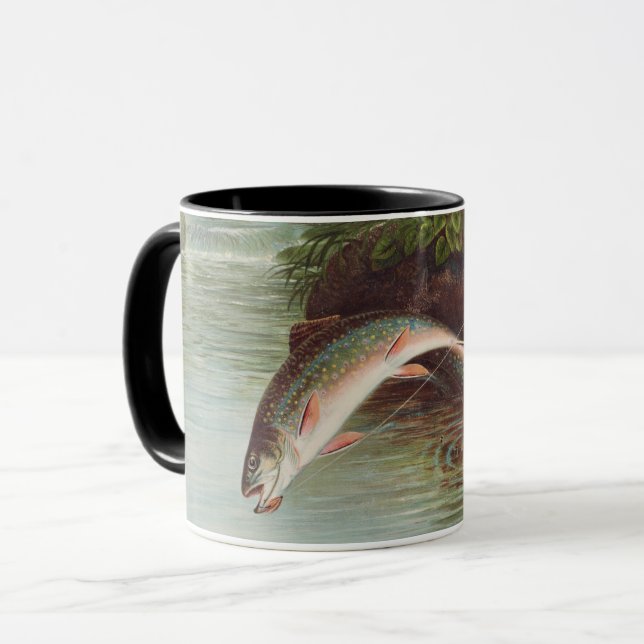 Mug Truite de ruisseau Leaping par Samuel Kilbourne (1 (Devant gauche)