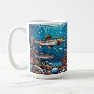 Mug Truite Faune Aquatique Rivière Sous-Marine
