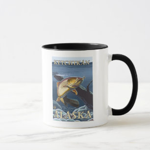 Mug Truite pêchant la section transversale -