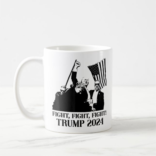Mug Trump 2024 Combat Combat Combat - Trump Président (Gauche)