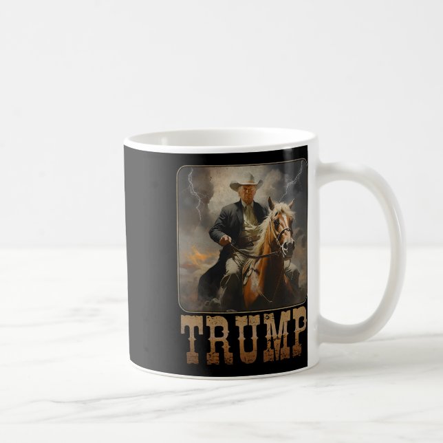Mug Trump 2024 Président Cowboy Riding Horse Western U (Droite)