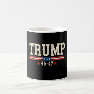 Mug Trump 45 47 Drapeau américain USA Rétro Vintage