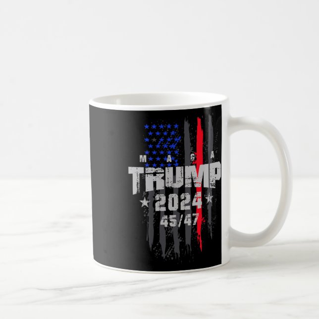 Mug Trump 45-47 Méga Drapeau États-Unis Élection Prési (Droite)