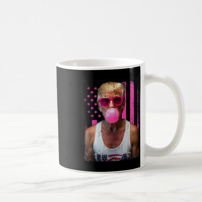 Mug Trump Bubble Gum rose Sungles Usa Drapeau drôle (Droite)