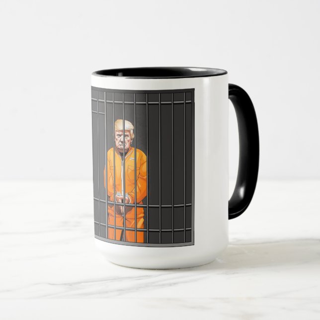 Mug Trump en prison Combo Mug, 15 oz (Devant droit)