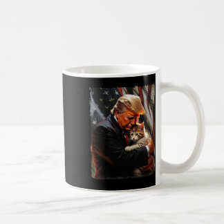 Mug Trump en train d'étreindre un chat orange 2025 Ren