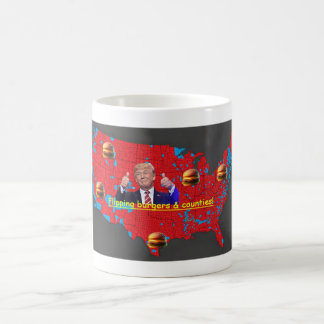 Mug Trump fait sauter des hamburgers et des comtés