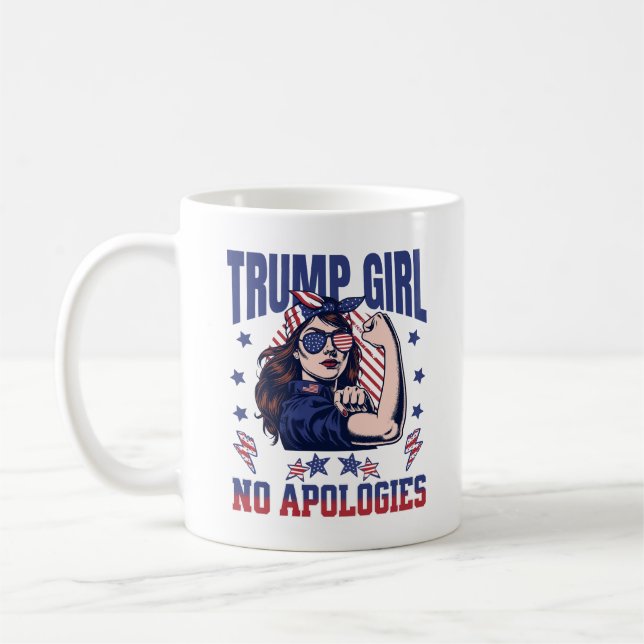 Mug Trump Girl Pas d'excuses Drôle Femmes Républicaine (Gauche)