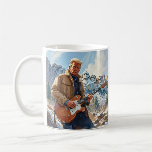 Mug Trump Jouant à la guitare électrique Mont Rushmore