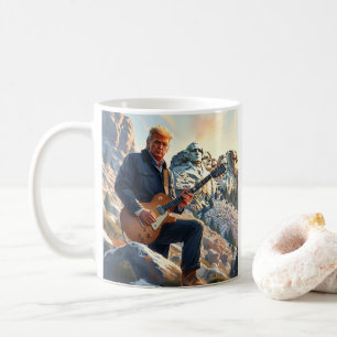 Mug Trump Jouant à la guitare électrique Mont Rushmore
