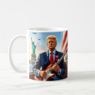 Mug Trump Jouer Guitare Électrique Statue Liberté Drap