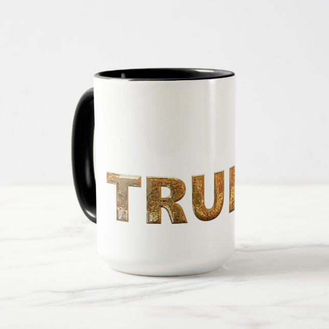 Mug Trump Merchandise Lettres OR Simple Élégance (Devant gauche)