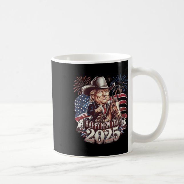 Mug Trump Nouvel An 2025 Cheval patriotique Trump Amér (Droite)