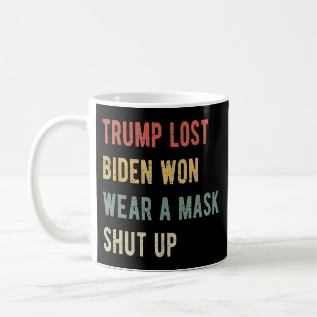 Mug Trump Perdu Biden A Gagné Une Fermeture De Masque (Gauche)
