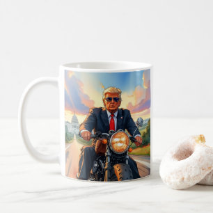 Mug Trump Riding Motorcycle US Capitol Washington DC