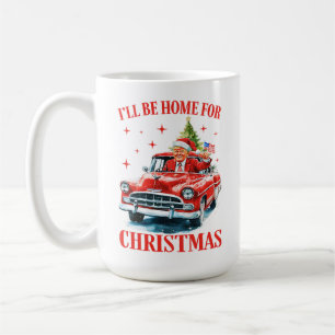 Mug Trump Santa Hat Je serai à la maison pour Noël