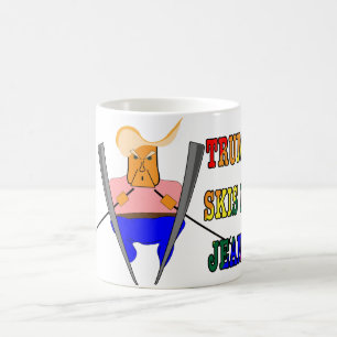 Mug Trump Skis In Jeans