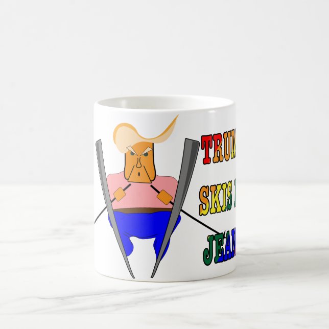 Mug Trump Skis In Jeans (Centre)
