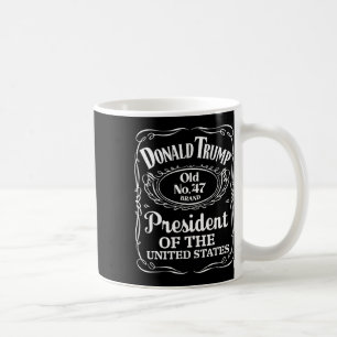 Mug Trump Whiskey Bottle Étiquette Trump 47e Président