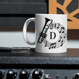 Mug Trumpet Monogram Musique de groupe de jazz Enseign