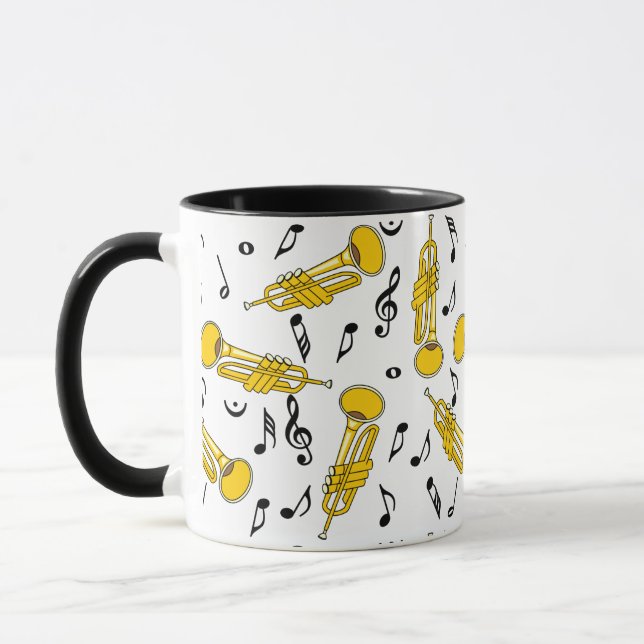 Mug Trumpet Music Notes Motif (Gauche)
