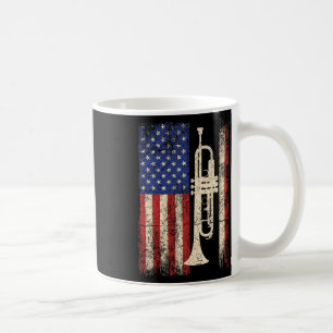 Mug Trumpet Usa American Flag Shirt Jazz Music Vintage