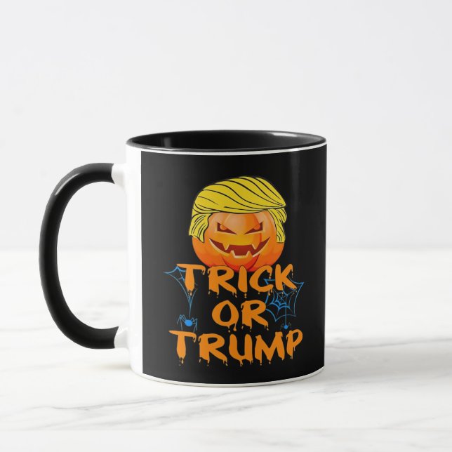 Mug Trumpkin Drôle Design Pour Halloween (Gauche)