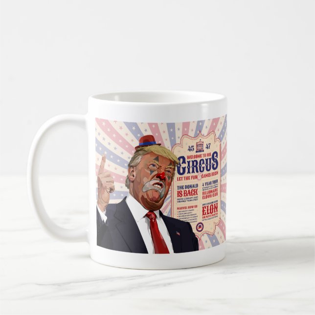 Mug Trump's Clown Show Circus - Design Poster vintage (Gauche)