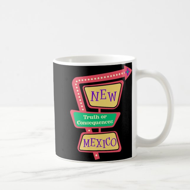 Mug Truth Or Consequences Nouveau-Mexique Nm Rétro Vin (Droite)
