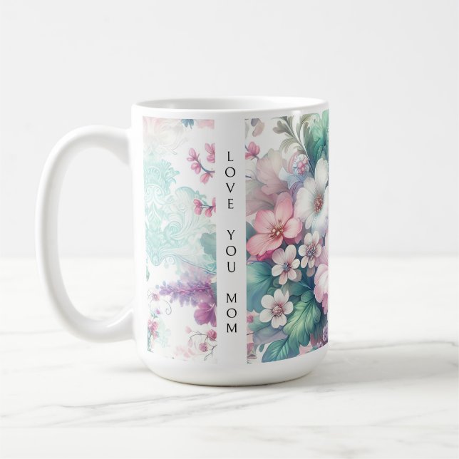 Mug Tu aimes maman | Fleurs aquarelles (Gauche)