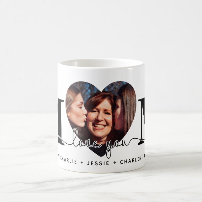 Mug Tu aimes maman | Heart Photo Fête des mères (Centre)