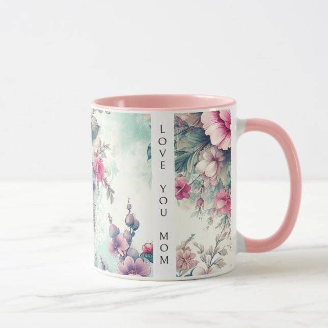 Mug Tu aimes maman | Roses aquarelles (Droite)