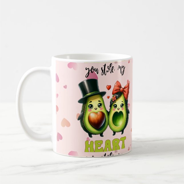 Mug Tu as volé mon coeur avocado valentine's day (Gauche)