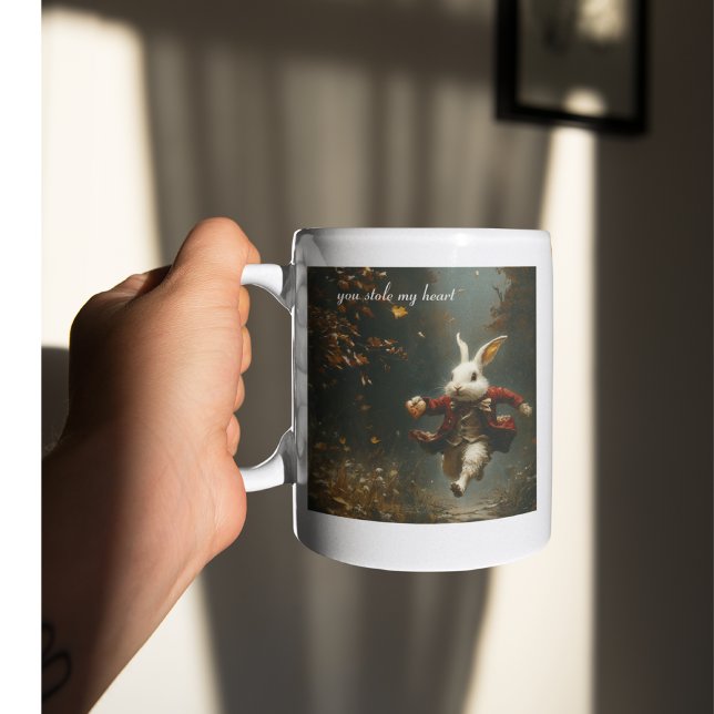 Mug Tu as volé mon coeur, le lapin voleur de coeur (Créateur téléchargé)