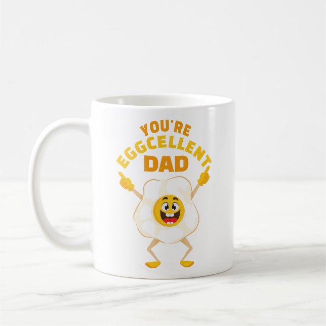 Mug Tu es Eggcellent Papa Fête des pères Anniversaire  (Gauche)
