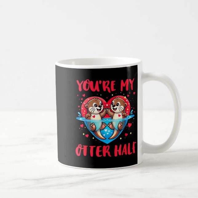 Mug Tu es ma moitié de loutre Saint-Valentin Amour drô (Droite)