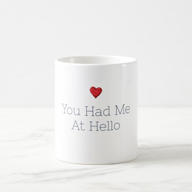 Mug Tu M'As Eu Dès Bonjour Cœur Rouge (Centre)