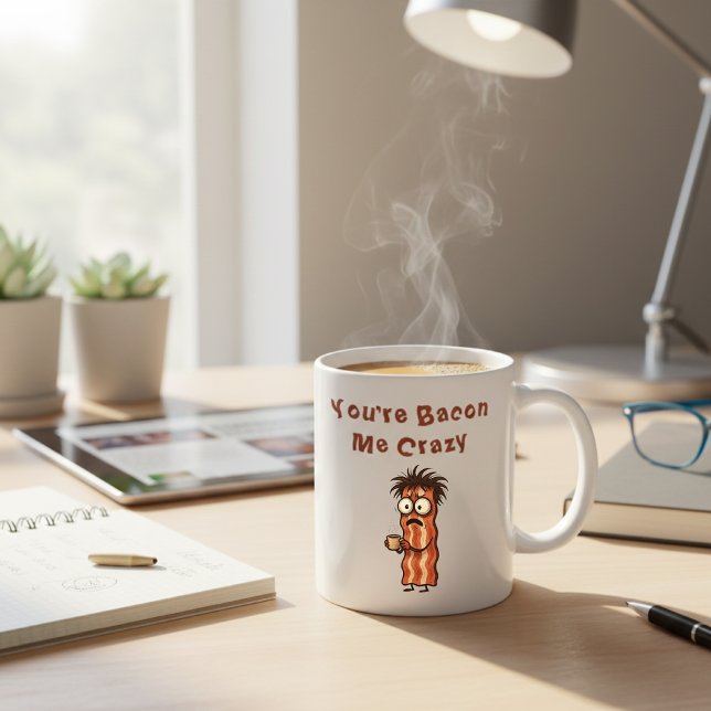 Mug Tu Me Rends Fou Avec Ton Bacon Drôle de Jeu de Mot (Créateur téléchargé)