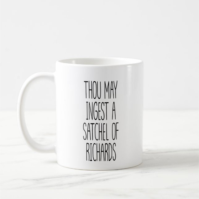 Mug Tu peux ingérer un cartable de Richards drôle  (Gauche)