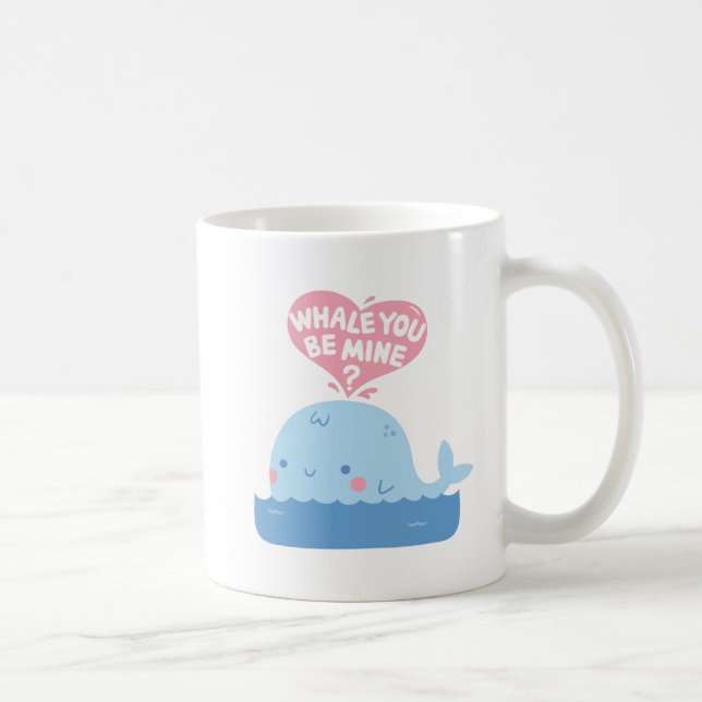 Mug Tu seras à moi Baleine Déclaration d'amour mignonn (Droite)