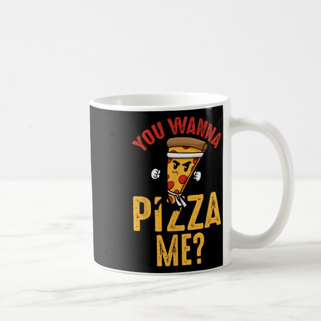 Mug Tu Veux une Pizza de Moi Drôle Ninja Karaté Mignon (Droite)