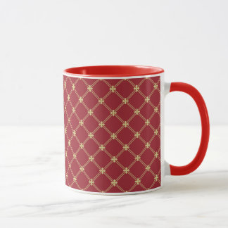 Mug Tudor Rouge et Gold Criss-Cross Motif
