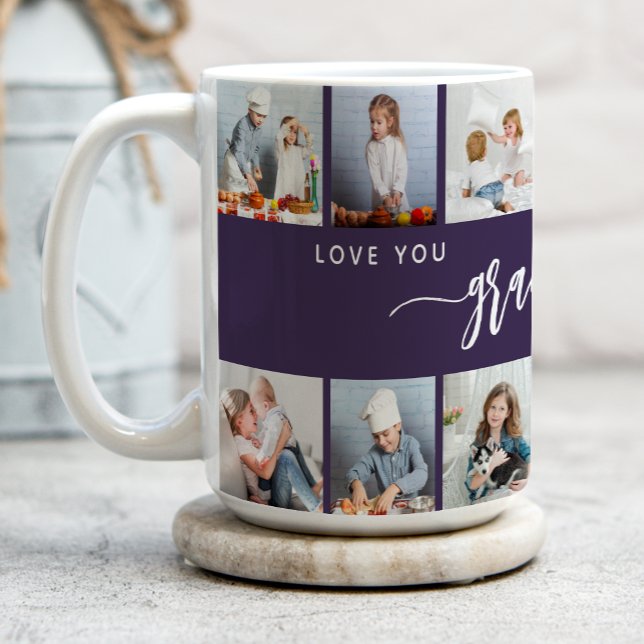 Mug Tugaffe Mamie 12 Collage de Photos Violet (Créateur téléchargé)